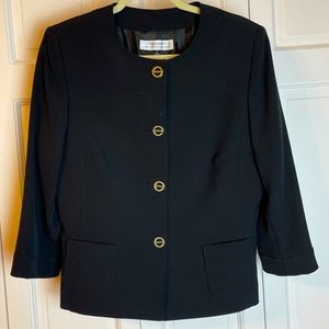 Tahari Arthur S. Levine Women’s Cropped Jacket with Gold Buttons | Size 12